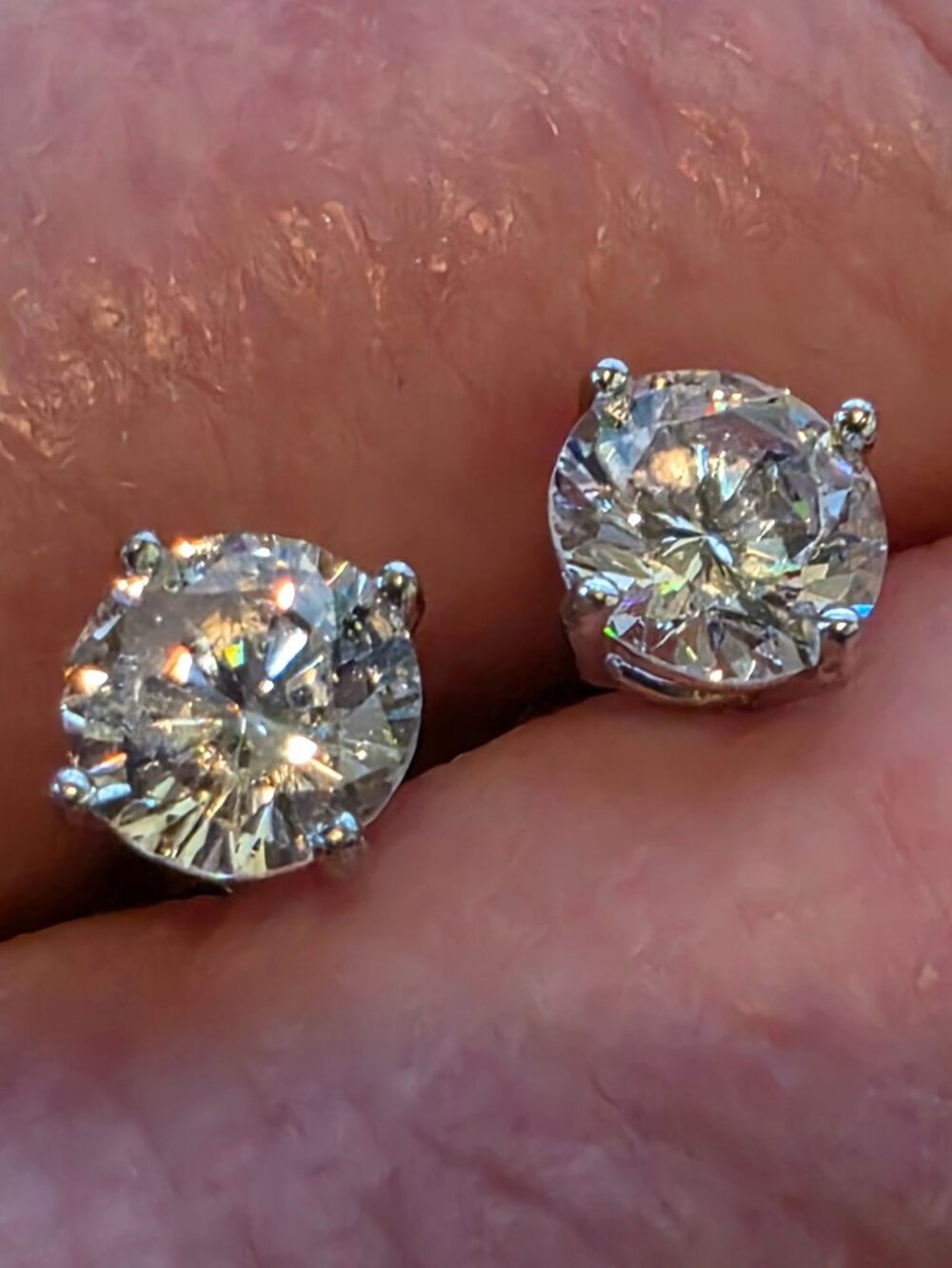 Fire & Brilliance Moissanite Round Stud Earrings Solid 925 Silver 1.50 TCW